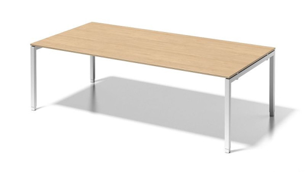 Bisley Cito directiewerkplek/vergadertafel, 650-850 mm in hoogte verstelbaar U-frame, H 19 x B 2400 x D 1200 mm, esdoorn/verkeerswit, DUH2412MP396