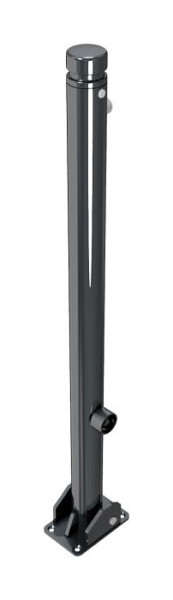 Schake slagboomstijl paal serie 464B Ø 60 mm, opklapbaar, zelfvergrendelend slot voor plugbevestiging, 464FUB