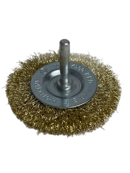 VaGo-Tools schijfborstels Ronde borstel 75mm met golvende schacht voor boormachine, VE: 24 stuks, 09-040x24_xv