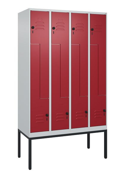 C+P Z-Spind Classic PLUS, Gestell, 8 Abteile, 2120x1200x500mm, 7035/3003, Drehriegel, 0800337-408 S10001