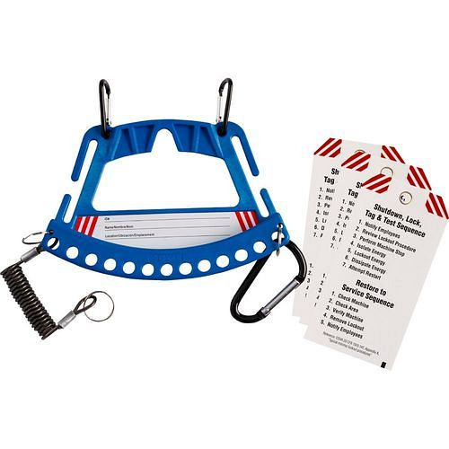 Brady drager voor 12 hangsloten, inclusief 3 tags, blauw, 312034
