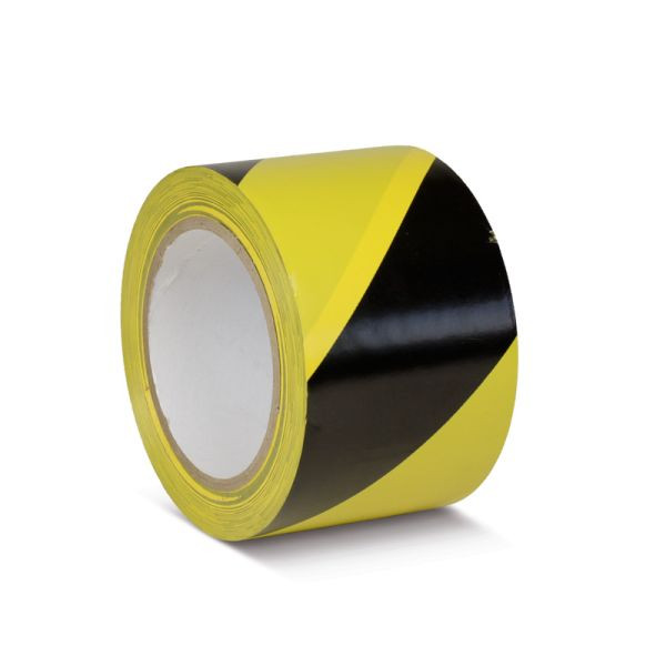 Mehlhose vloermarkeringstape standaard zwart/geel 75mmx33m, KMSW07533