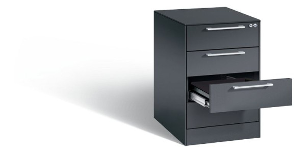 C+P archiefkast Asisto, H710xB440xD600mm, kleur: zwart-grijs, beugelgreep, 146 275-422 S10007