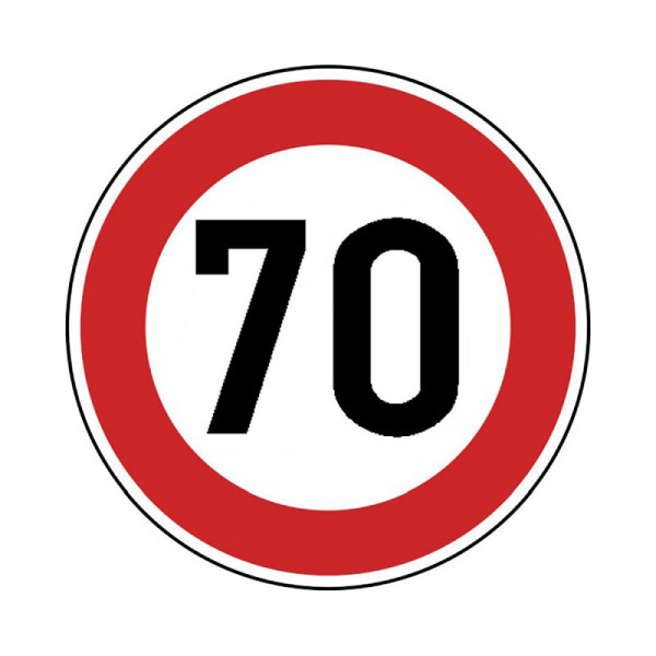 Stein HGS HGS Toegestane maximumsnelheid ... km/h (aangevraagde informatie) Nr. 274, 750 mm / RA2 / platte vorm 3 mm, 70 km/h, 274-323-70