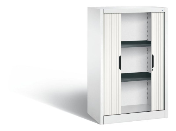 C+P dressoir met luiken Omnispace, H1230xB800xD420mm, kleur: verkeerswit, verzonken greep, 3 niveaus, 3231-00 S10149