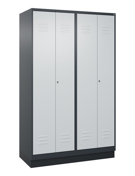 C+P luierkluis Classic PLUS SW, onderstel, 4 vakken, 1950x1200x500mm, 7016/7035, cilindersloten, 080022-40 S10028
