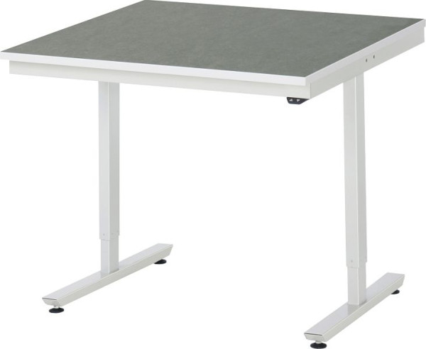 RAU werktafel serie adlatus 150 (elektrisch in hoogte verstelbaar), werkblad met linoleum/universele bekleding, 1000x720-1120x1000 mm, 08-AT-100-100-L