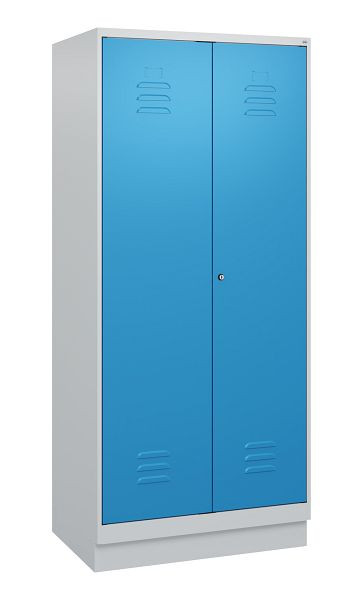 C+P luierkluis Classic PLUS, dubbele locker, onderbouw, 2 vakken, 1800x800x500mm, 7035/5012, cilinderslot, 0800227-22P S10019