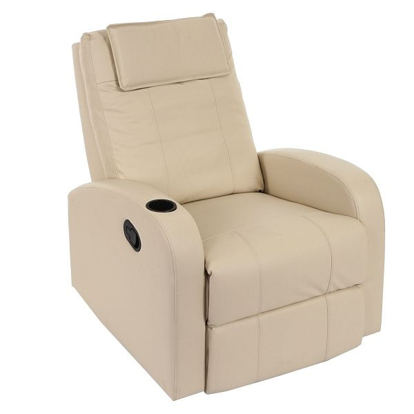 Mendler TV-fauteuil Durham, TV-fauteuil, relaxfauteuil, fauteuil, imitatieleer, creme, 41861+41862