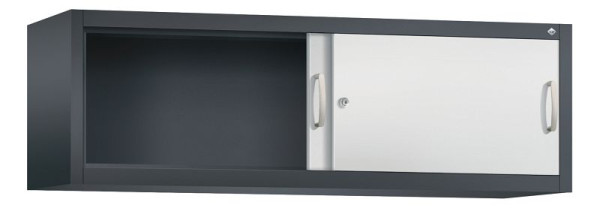 C+P bovenkast Acurado, H500xB1600xD400mm, kleur: zwartgrijs/lichtgrijs, beugelgreep, 1 niveau, 2144-00 S10037