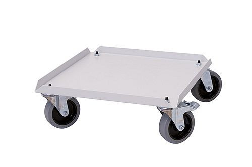Bedrunka + Hirth mobiele aanbouw voor computer trolleys, 4x zwenkwielen, afmetingen in mm (BxDxH): 500 x 500 x 150, 04.105.125