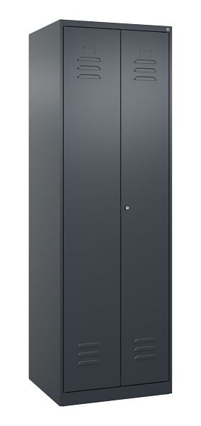 C+P Umkleidespind Classic PLUS SW, 2 Abteile, 1850x600x500mm, 7016/7016, Zylinderschloss, 080002-20 S10009