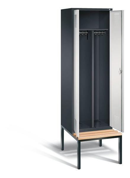 C+P zwart wit kastje Evolo, H2090xW610xD815mm, kleur: zwartgrijs/lichtgrijs, 48052-20 S10202