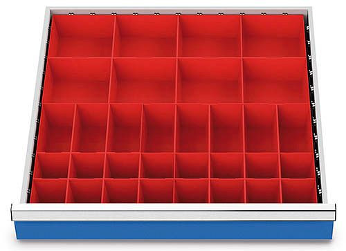 Bedrunka + Hirth lade-inzet T736 R 24-24, voor paneelhoogte 75 mm, 8 x KTK 150 x 150 mm, 8 x KTK 75 x 150 mm, 16 xKTK 75 x 75 mm, 132BLH75