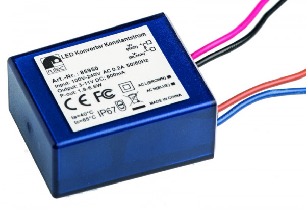 rutec Projekt LED omvormer 600mA 1,8W - 6,6W constante stroom omvormer, PHE950