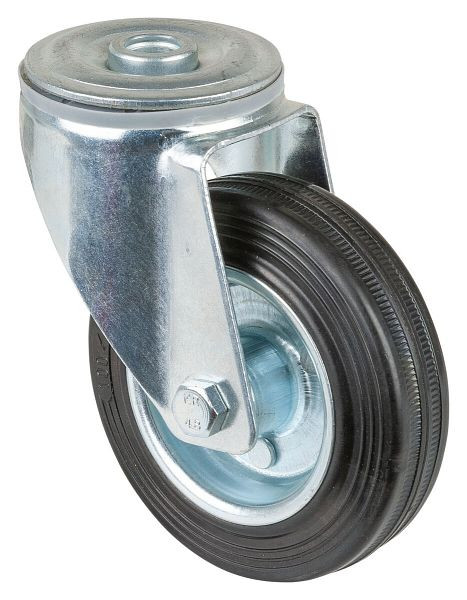 BS-rollen transportrol, wielbreedte 30 mm, wiel-Ø 100 mm, draagvermogen 70 kg, zwart rubberen loopvlak, rollager, VE = 4 stuks, L101.B55.100