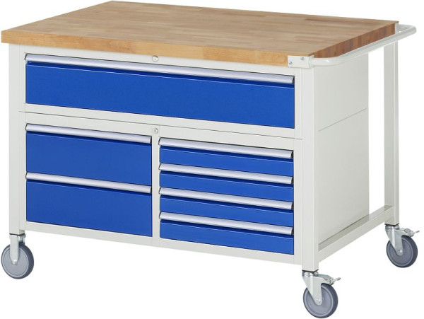 RAU verrijdbare werkbank 8000 - model 8921, B1250 x D900 x H920 - 1120 mm, 05-8921A2-129B4H.11