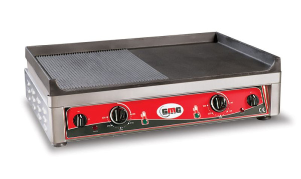 GMG grillplaat, elektrisch, glad & gegroefd, 2 verwarmingszones, GP7050EG