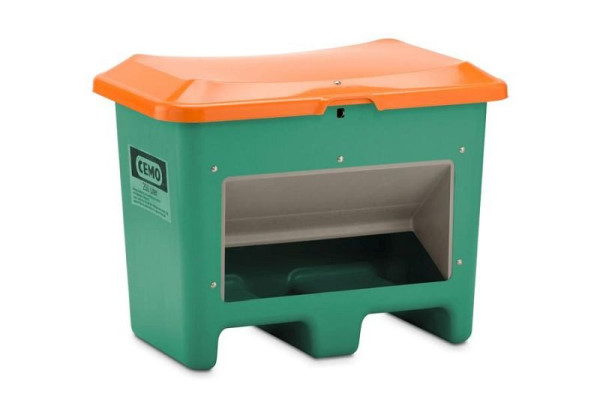 Cemo gritcontainer Plus 3 200 l, groen/oranje, met uitnameopening, 10577