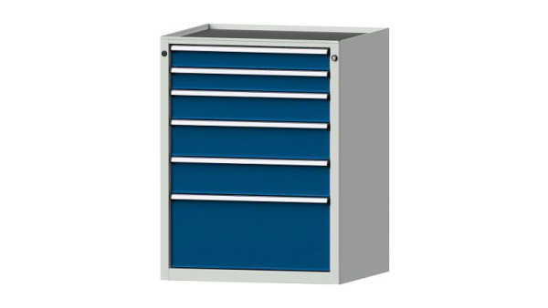 ANKE werkbanken ladekast, model 3004 V, 760 x 675 x 980 mm, RAL 7035/5010, kuip, 611.006