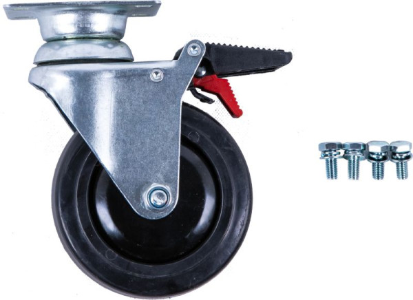 KS Tools zwenkwiel met rem voor PERFORMANCEplus werkplaatswagen met schroeven, 873.5008-R011P