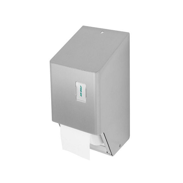 Air Wolf toiletpapierdispenser, wandmontage, transparant gepoedercoat roestvrij staal, roestvrij staal, Omega-serie, 29-090