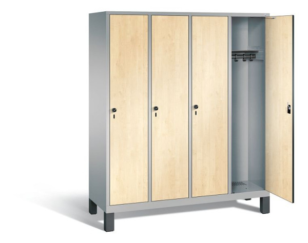 C+P Evolo garderobe, H1850xW1590xD500mm, kleur: wit aluminium / Donau esdoorn decor, 48010-42 S10265