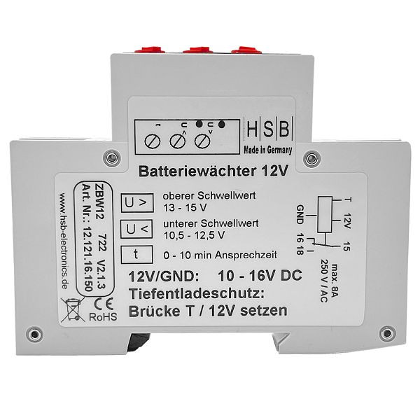 Offgridtec spanningsbewaking 12V, voor klemmen A1 en A2, 8-04-002855
