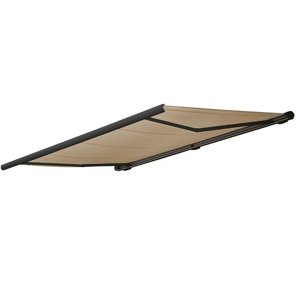 Mendler elektrische cassetteluifel T123, luifel volle cassette 4,5x3m, polyester creme, frame antraciet, 58270+34295+58310