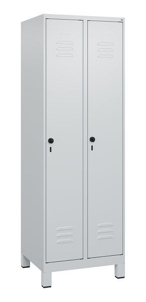C+P luierkluis Classic PLUS met middenwand, voeten, 2 vakken, 1800x600x500mm, 7035/7035, veiligheidsdraaigrendel, 0800107-20F S10009
