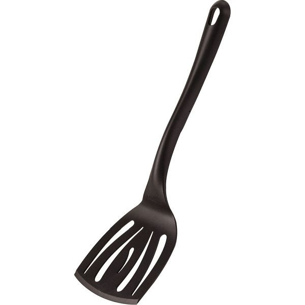 Stalgast braadspatel met sleuven, van glasvezelversterkt materiaal, zwart, lengte 30 cm, KK0506300