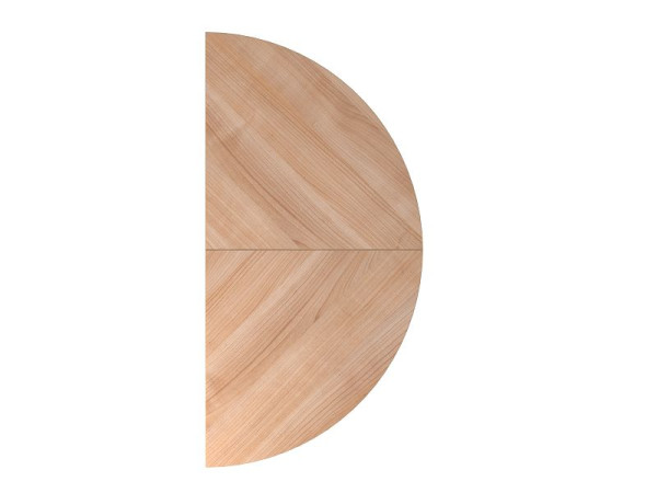 Hammerbacher aanbouwtafel 2xkwartcirkel QA160, 160 x 80 cm, blad: walnoot, 25 mm dik, onderstel in grafiet, werkhoogte 68-76 cm, VQA160/N/G