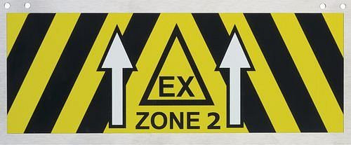 DENIOS Ex-zone-etiket van roestvrij staal, 270 x 110 mm, Ex-zone 2, 217-914
