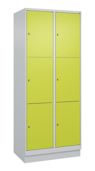 C+P lockerkast Classic PLUS, onderstel, 2 vakken met elk 3 vakken, 1950x800x500mm, 7035/0024, 080020-223 S10010