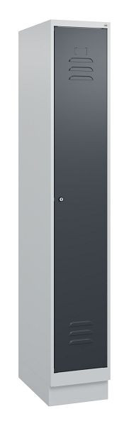 C+P luierkluis Classic PLUS met middenwand, bodem, 1800x300x500mm, 7035/7016, cilinderslot, 0800207-10F S10023