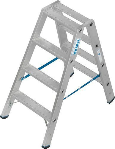 Krause trapladder van aluminium, van beide zijden toegankelijk, 2 x 4 treden R 13, 307625