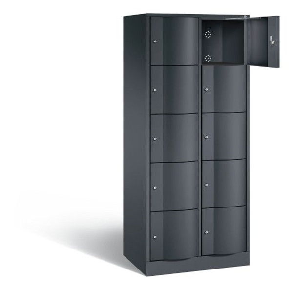 C+P lockerkast Resisto, H1950xB772xD540mm, kleur: zwart-grijs, 8570-272 S10003