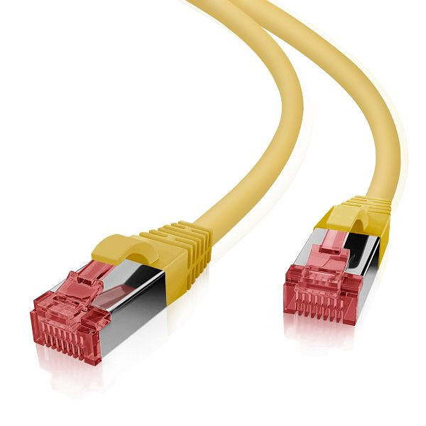 Helos patchkabel S/FTP Cat 6 geel 0,25m, 118006