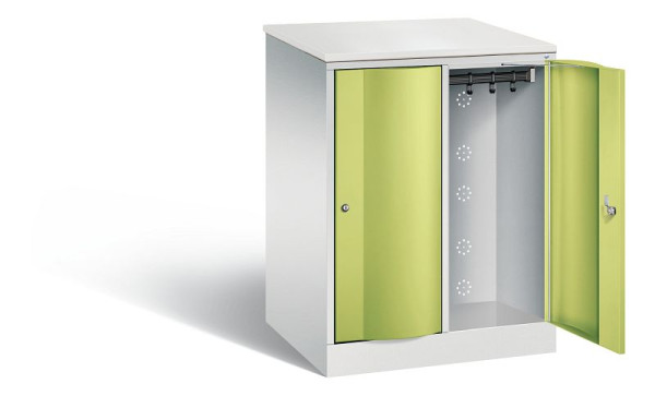 C+P XL lockerkast Resisto, H1077xB772xD640mm, kleur: lichtgrijs / virid groen, 8271-273 S10042