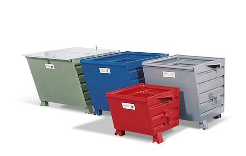 RR Industrietechnik bulkgoedcontainer PS 8012 van staal, 650 liter inhoud, grijs, 129217