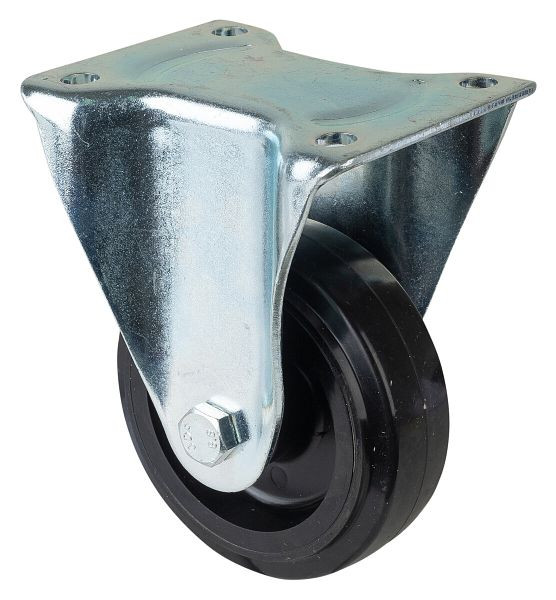 BS Rolls Zwaarlastwiel, bokwiel, wielbreedte 45 mm, wiel-Ø 125 mm, draagvermogen 140 kg, zwarte elastische banden, kunststof, rollager, L610.B60.125