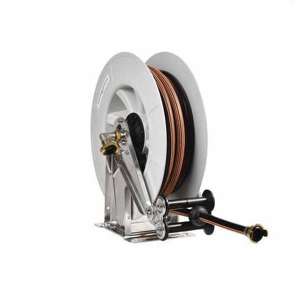 Ebinger slanghaspel OSK 400, warm water, frame en as in RVS, trommel ABS, 15 m slang, 1/2" ID, 3.404.105
