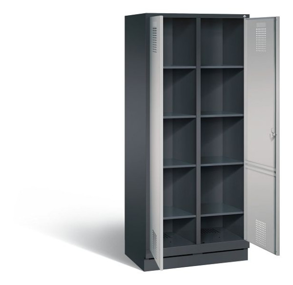 C+P washok Evolo, H1800xW810xD500mm, kleur: zwart-grijs/wit aluminium, 48022-22B S10049