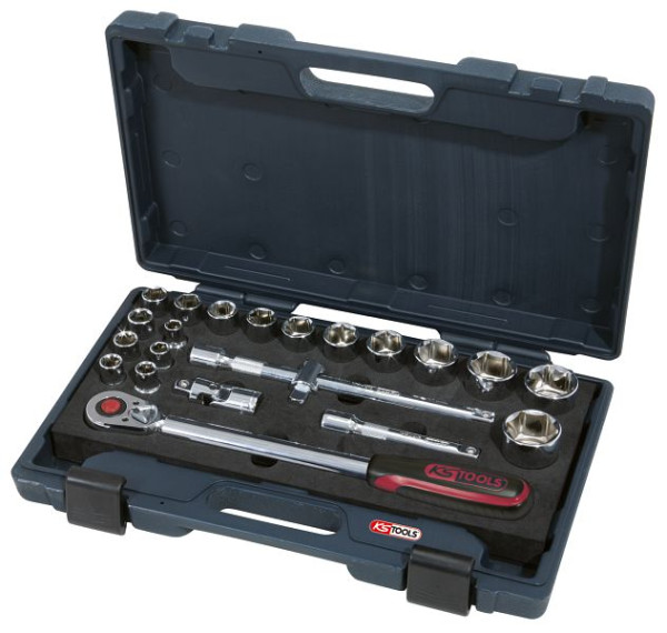 KS Tools 1/2" CHROMEplus dopsleutelset, 22-delig, 918.0625