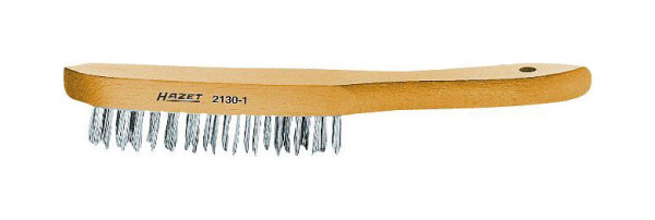 Hazet staalborstel, 4 rijen, V2A-borstelharen, houten lichaam, ophanggat, afmetingen/lengte: 280 mm, nettogewicht: 0,12 kg, 2130-1
