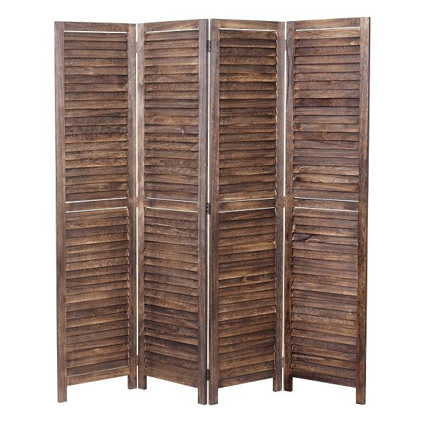 Mendler Paravent HWC-C30, scheidingswand privacyscherm, shabby look vintage, 170x160cm, bruin, 62633