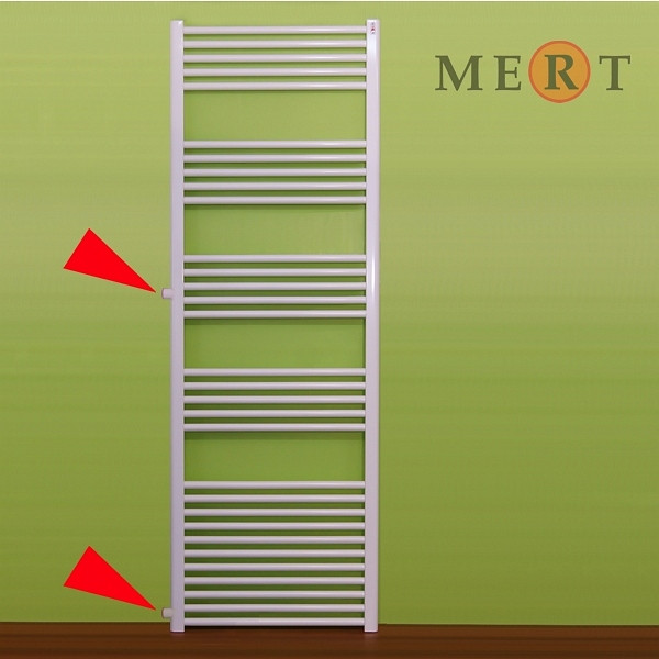 MERT vervangingsradiator wit, recht, 750 x 1750 mm, aansluitafstand aan de zijkant 900 mm, 1-75x175-ASR-90