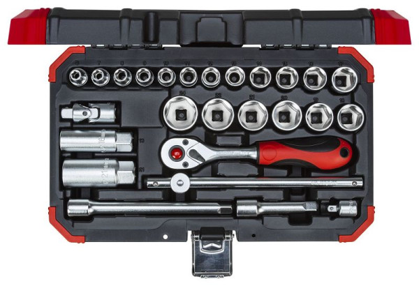 GEDORE dopsleutelset rood 3/8 SW6-24mm 26-delig, 3300053