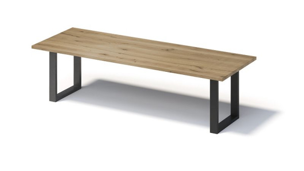 Bisley Fortis Table Regular, 2800 x 1000 mm, rechte rand, geolied oppervlak, O-frame, oppervlak: naturel / framekleur: zwart, F2810OP333