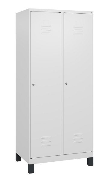 C+P luierkastje Classic PLUS met middenwand, voeten, 2 vakken, 1800x800x500mm, 9016/9016, cilindersloten, 0800107-22F S10029